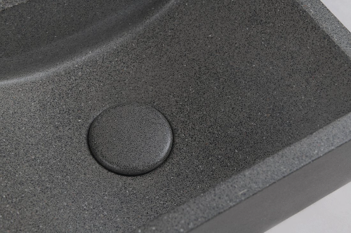 Crest L AR403 betónové umývadlo vrátane výpuste, 40x22 cm, čierny granit