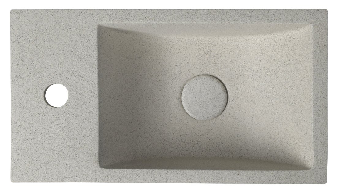 Crest L AR410 umývadlo vrátane výpuste, 40x22 cm, biely pieskovec