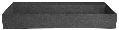 Quadrado AR466 betónové umývadlo vrátane výpuste, 96x44 cm, čierny granit