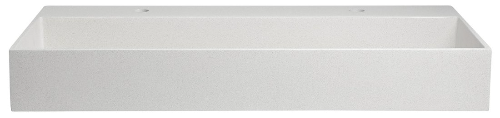 Quadrado AR475 betónové umývadlo vrátane výpuste, 96x44 cm, 2 otvory, biely pieskovec
