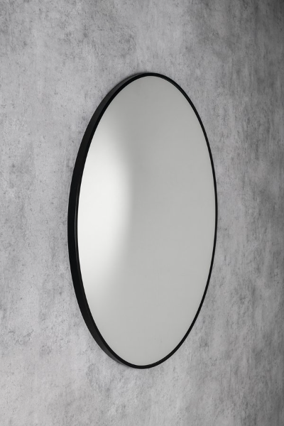 Arowana AWB100 okrúhle zrkadlo v ráme, 100cm, čierne matné