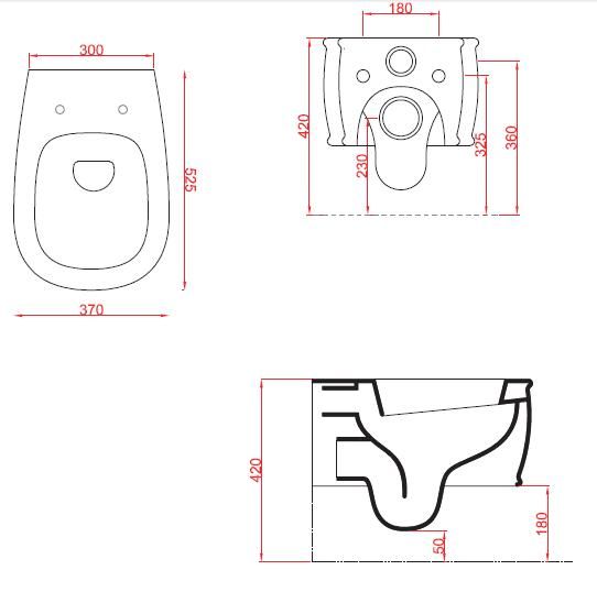 Artceram Azuley WC misa závesná AZV001