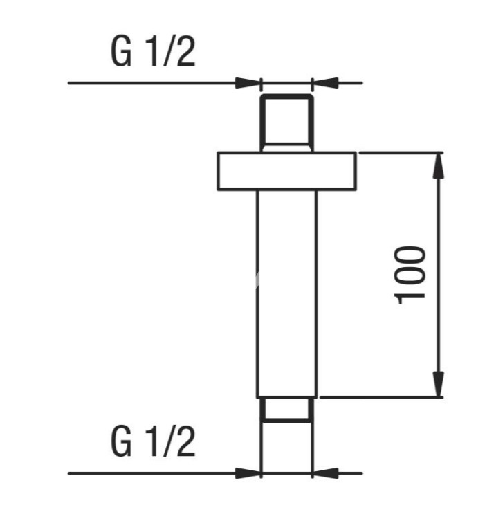 Alpi Idroterapia BD040 stropné rameno na hlavovú sprchu, 1/2“, 100mm, chróm