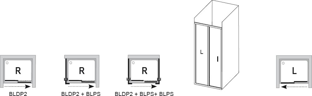 Ravak Blix sprchové dvere BLDP2-100 lesklý hliník+grape