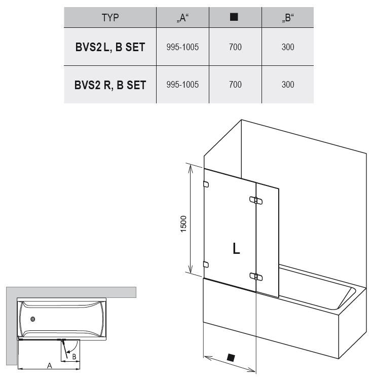 Ravak Brilliant B SET BVS2 100 L chróm