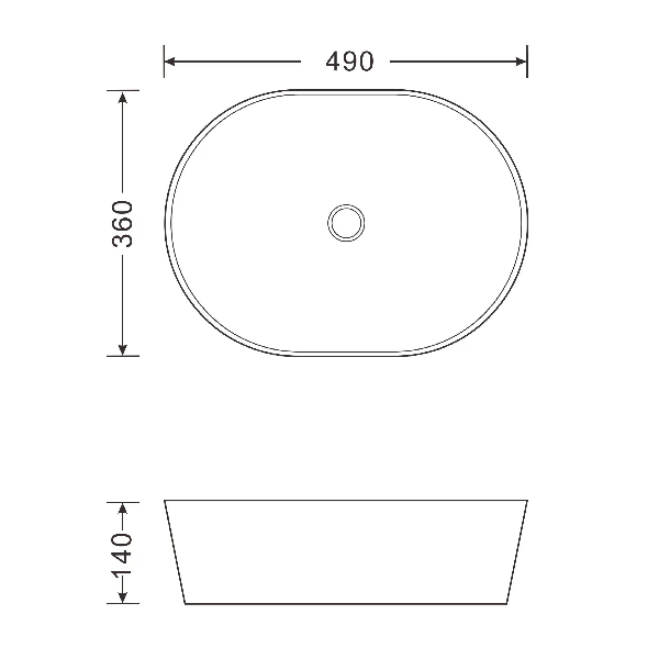 Aqualine CA490 umývadlo na dosku, 49x36 cm, biele