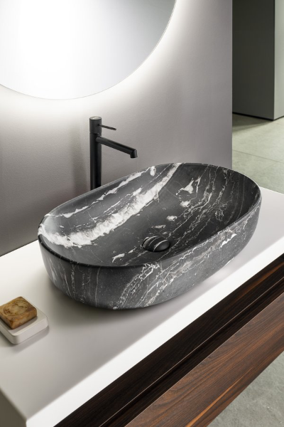 Caleo CA590CM keramické umývadlo na dosku, 60x42cm, carnico marmor