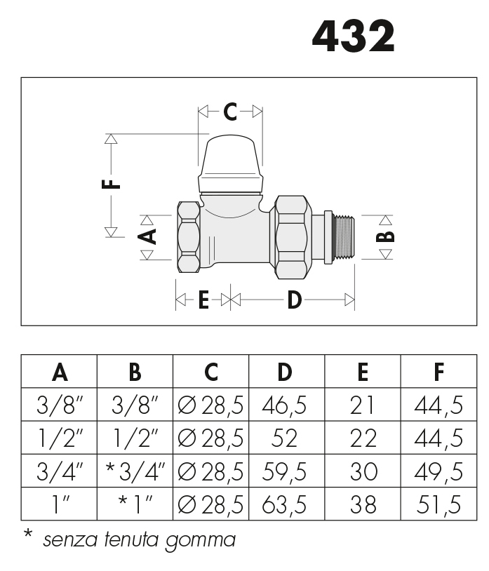 Caleffi spojka radiátorová 1/2" priama CLF 432402