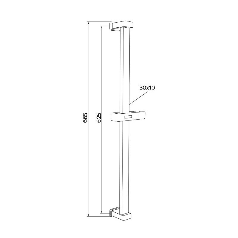 Mereo CB910Q sprchová tyč 665 mm