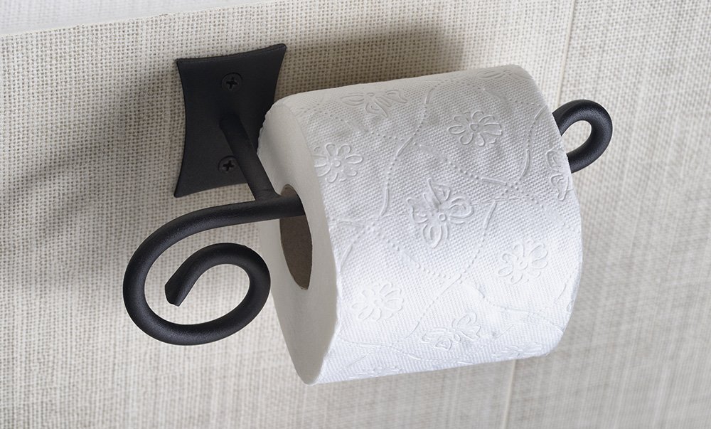 Rebecca CC017 držiak toaletného papiera bez krytu, čierny