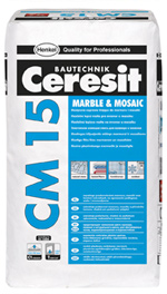 Ceresit CM15 Marble flexibilná lepiaca malta "Marble & Mosaic" 25 kg