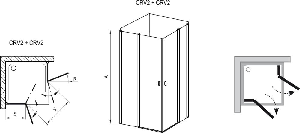Ravak Chrome sprchové dvere CRV2-120 biela / transparent