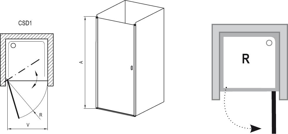 Ravak Chrome dvere CSD1-80 lesk / transparent