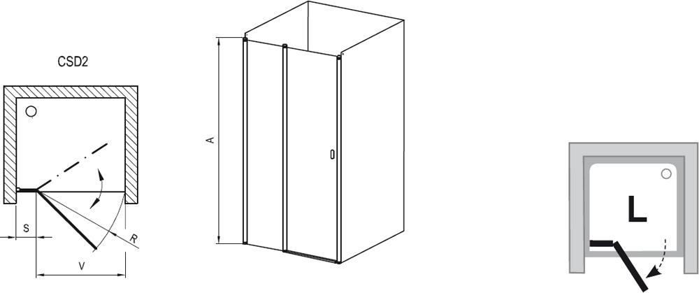 Ravak Chrome dvere CSD2-100 biela / transparent