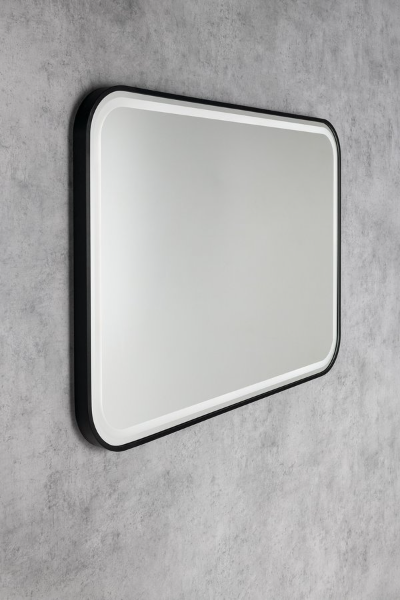 Cetis CT100 zrkadlo s LED osvetlením 100x70 cm, čierne matné