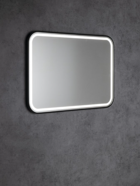Cetis CT100 zrkadlo s LED osvetlením 100x70 cm, čierne matné