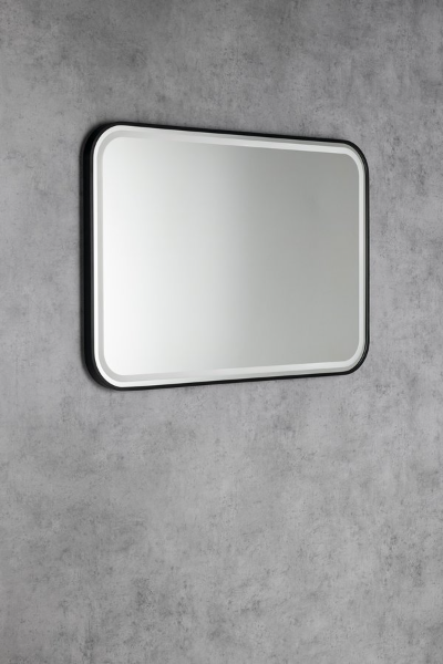 Cetis CT100 zrkadlo s LED osvetlením 100x70 cm, čierne matné