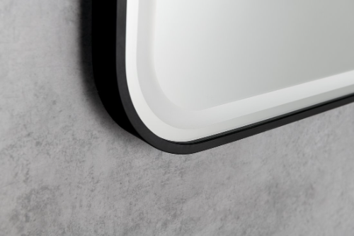 Cetis CT100 zrkadlo s LED osvetlením 100x70 cm, čierne matné