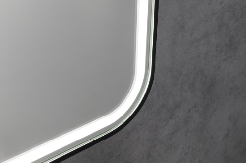 Cetis CT100 zrkadlo s LED osvetlením 100x70 cm, čierne matné