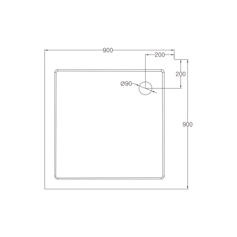 Mereo CV31NS štvorcová sprchová vanička SMC 90 x 90 cm