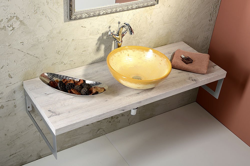 Attila keramické umývadlo, priemer 42,5cm, keramické, piesková