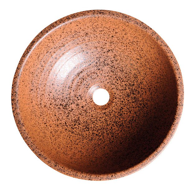 Attila keramické umývadlo, priemer 46,5cm, keramické, terakota hnedá