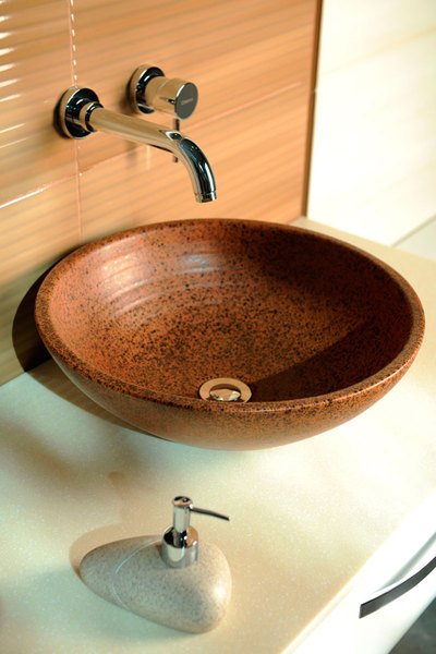 Attila keramické umývadlo, priemer 46,5cm, keramické, terakota hnedá