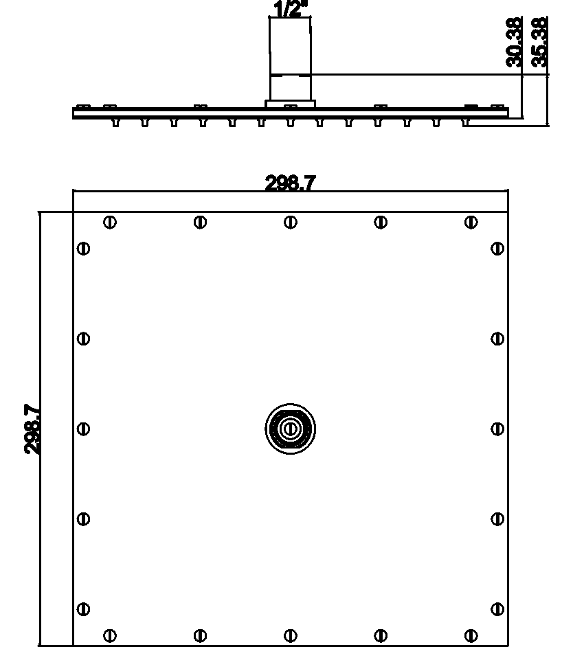 Novaservis RUPV/246,0 hlavová sprcha nerez 300 x 300 mm