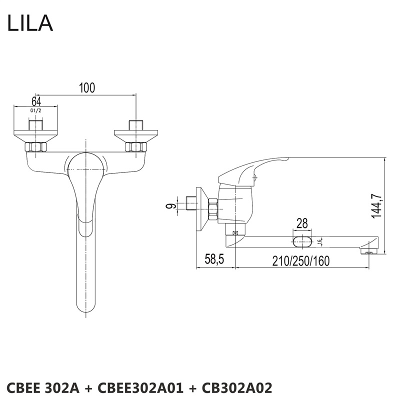 Mereo Lila CBEE302A drezová batéria 100 mm