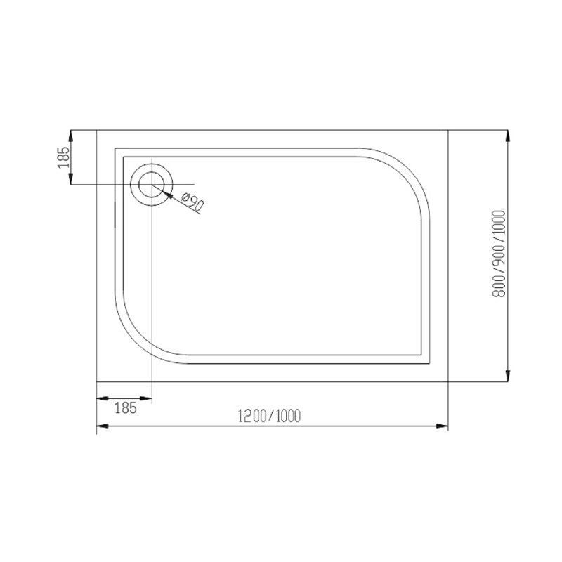 Mereo CV81M sprchová vanička, 120x100x3 cm, liaty mramor