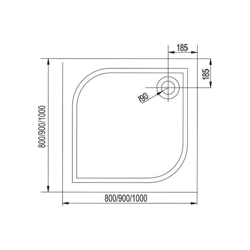 Mereo CV80M sprchová vanička, 100x100x3 cm, liaty mramor