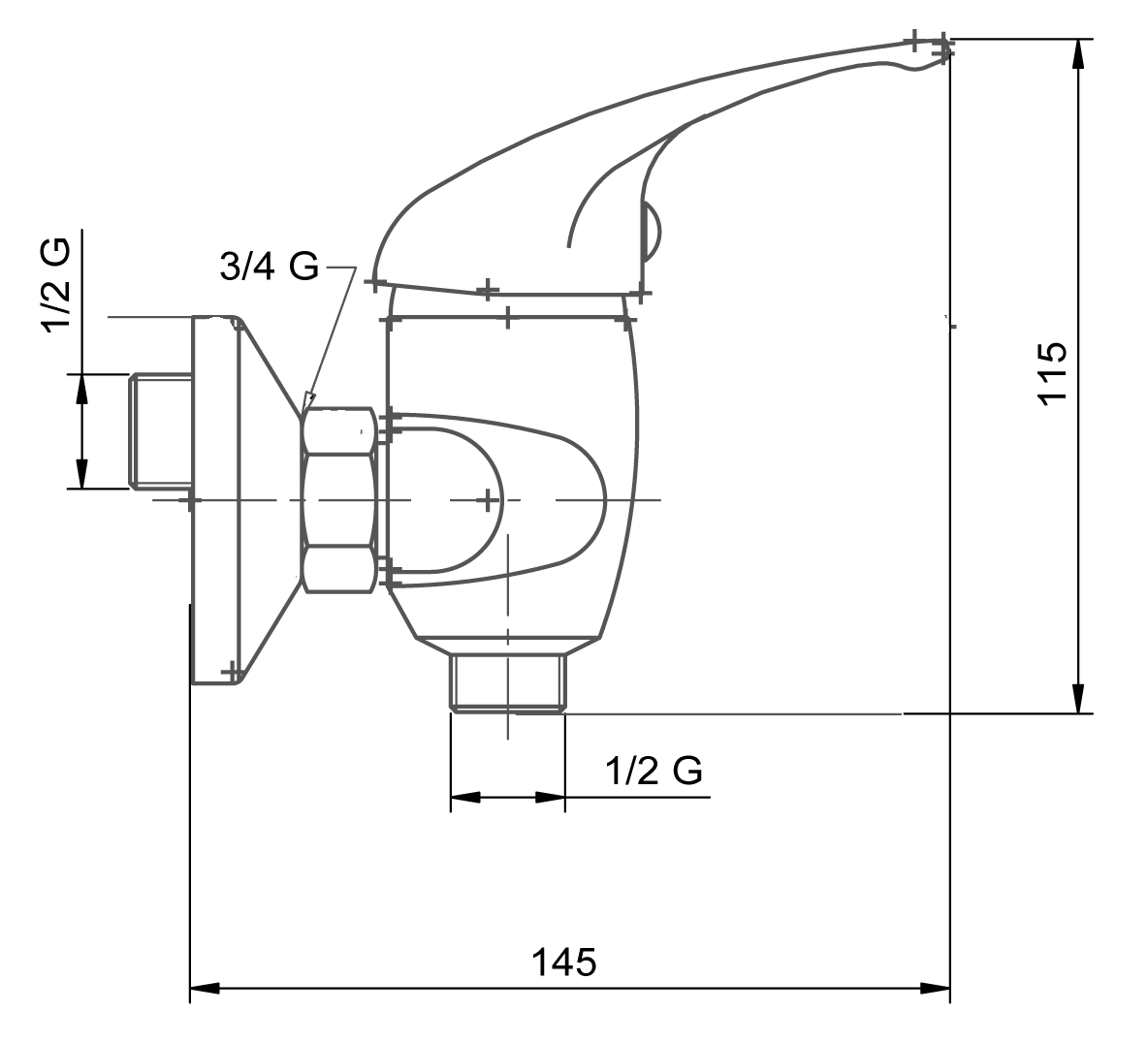 Novaservis Metalia 55 55060/1,0 sprchová batéria bez príslušenstva 150 mm chróm