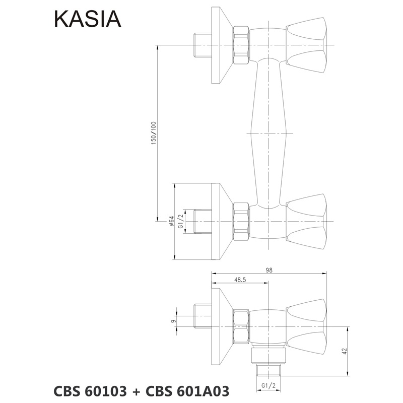 Mereo Kasia CBS60103 sprchová batéria 150 mm