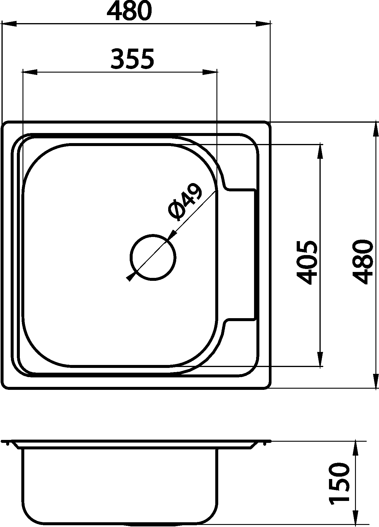 Novaservis DR48/48 drez 48x48 nerez