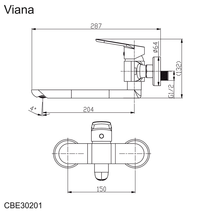 Mereo Viana CBE30201 drezová nástenná batéria