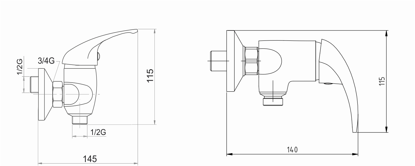 Novaservis Metalia 55 55061,0 sprchová batéria 150 mm chróm