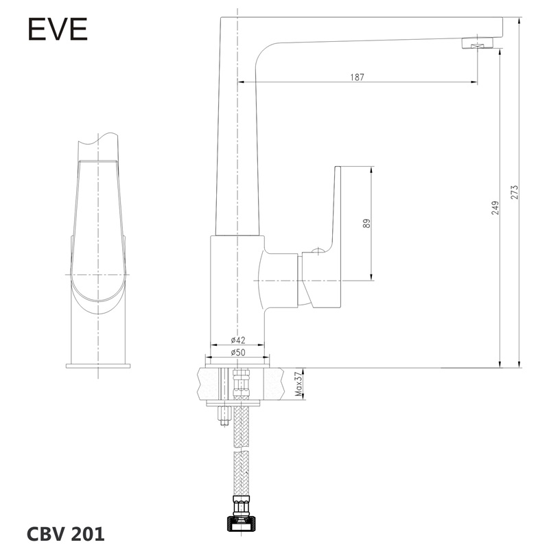 Mereo Eve CBV201 drezová stojanková batéria