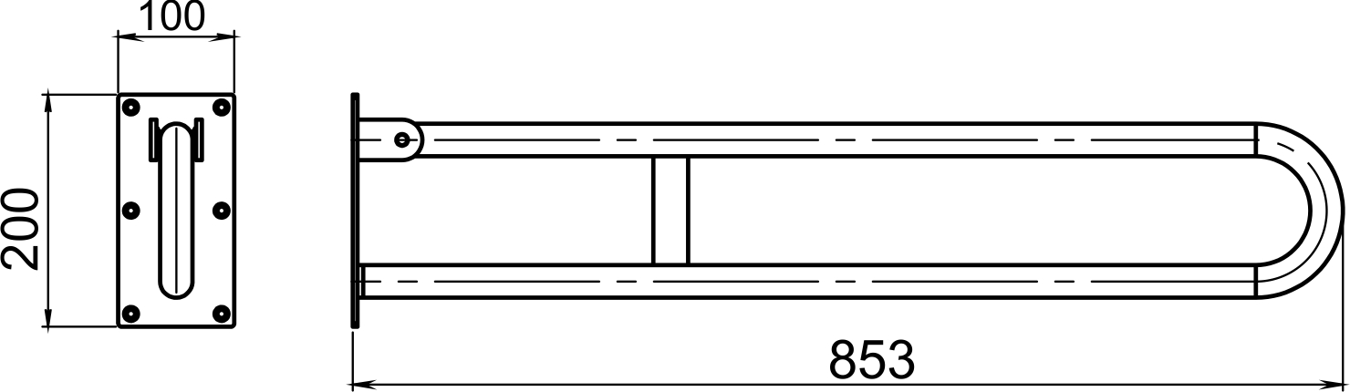 Novaservis R66830,11 madlo dvojité sklopné 852 mm biele