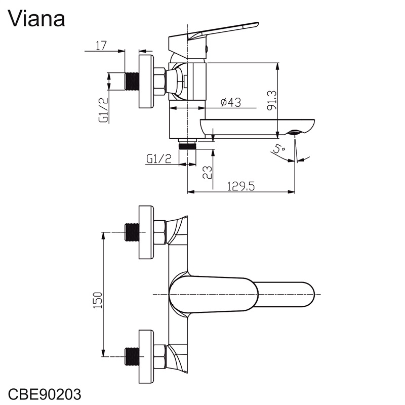 Mereo Viana CBE90203 vaňová batéria so sklopným ramienkom