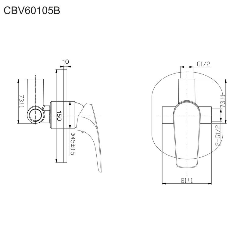 Mereo Eve CBV60105B sprchová batéria podomietková bez prepínača, MBox, oválny kryt