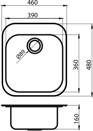 Novaservis DR46/48 drez 46x48 luxus s prepadom nerez