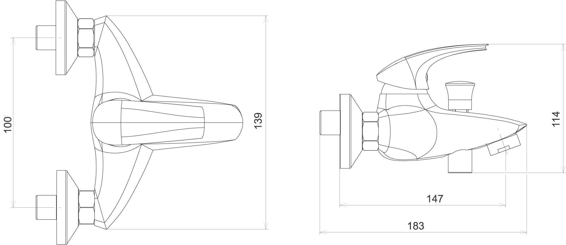 Novaservis Metalia 57 57024,0 vaňová batéria 100 mm