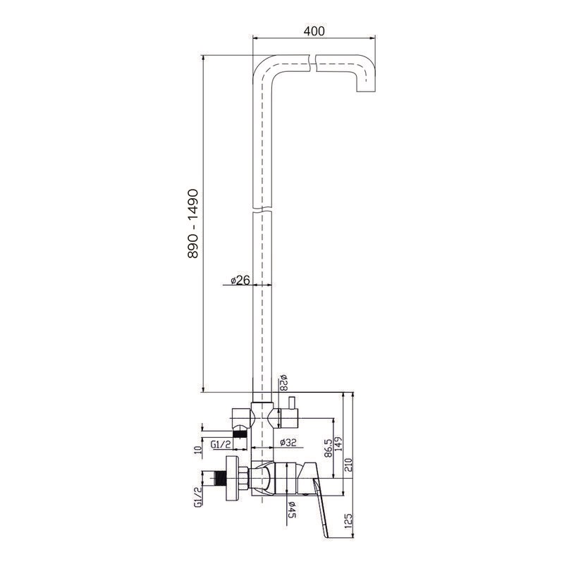 Mereo CBE60104SD sprchový komplet s nástennou batériou