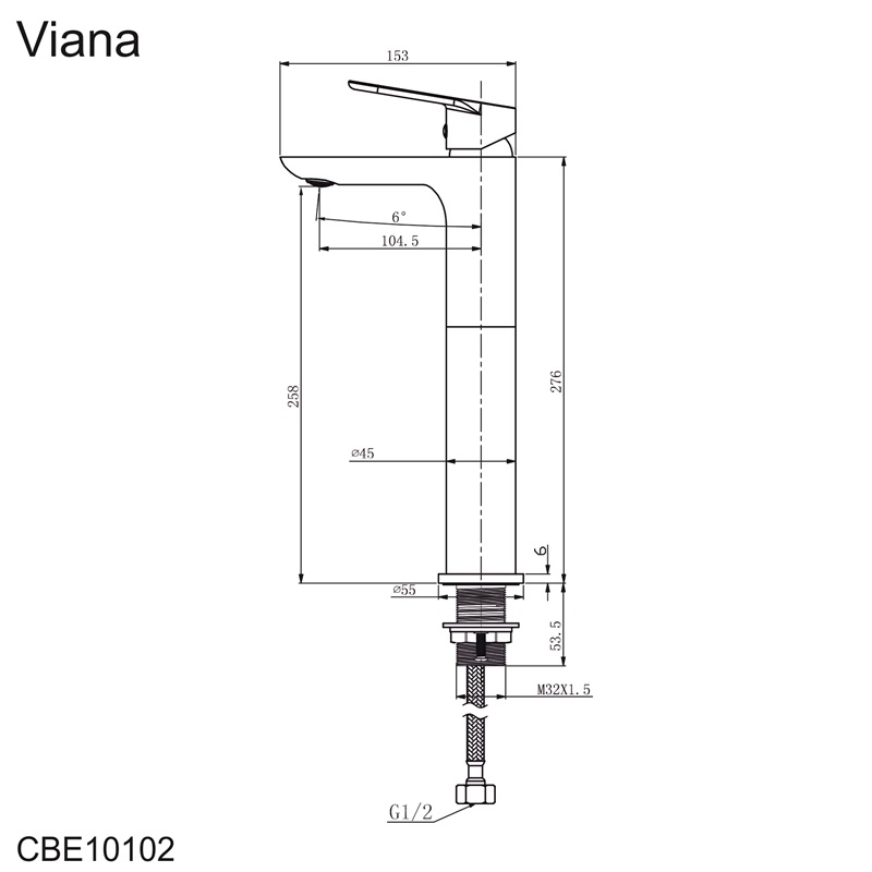 Mereo Viana CBE10102 umývadlová vysoká batéria