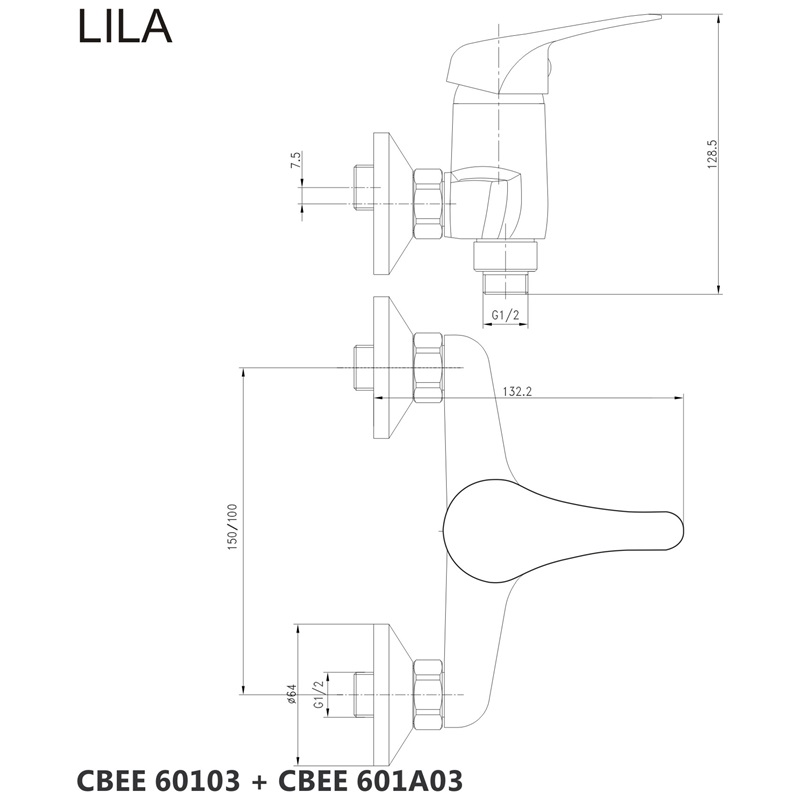 Mereo Lila CBEE601A03 sprchová batéria 100 mm