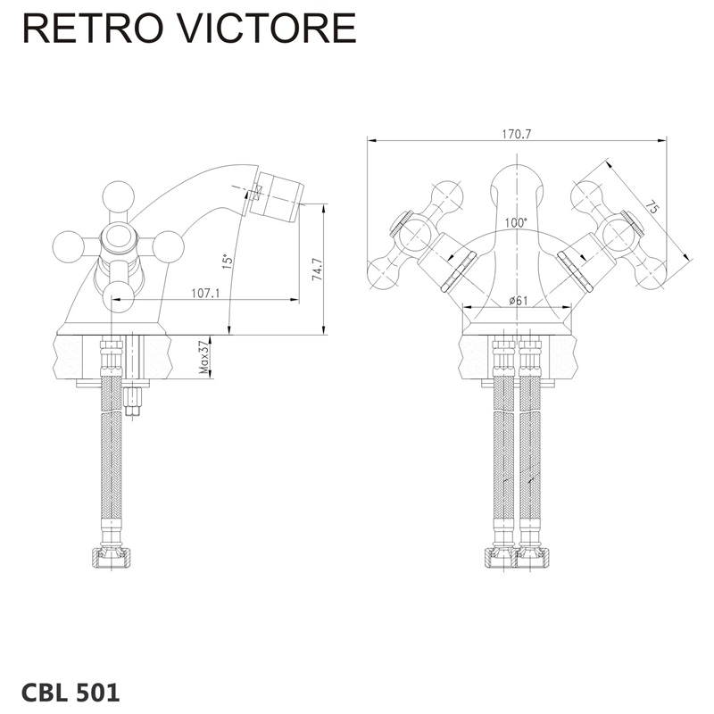 Mereo Retro Viktorie CBL501 bidetová batéria