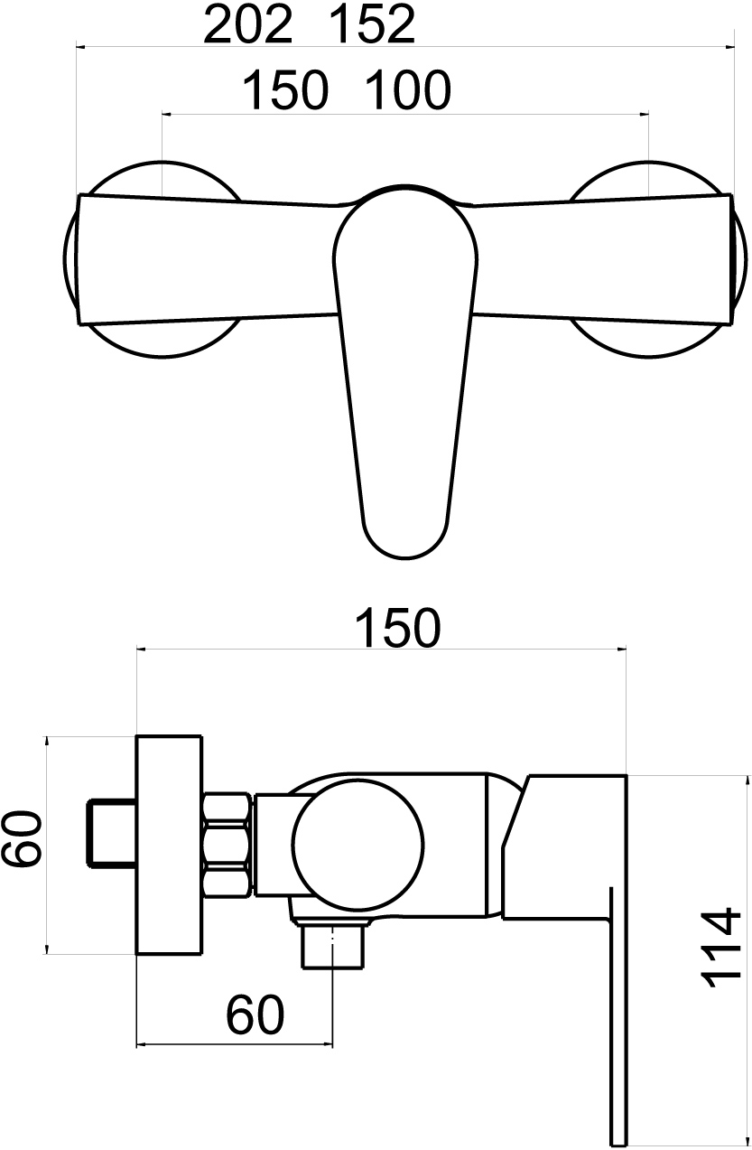 Novaservis Titania Fresh sprchová batéria 150 mm 96061/1,0