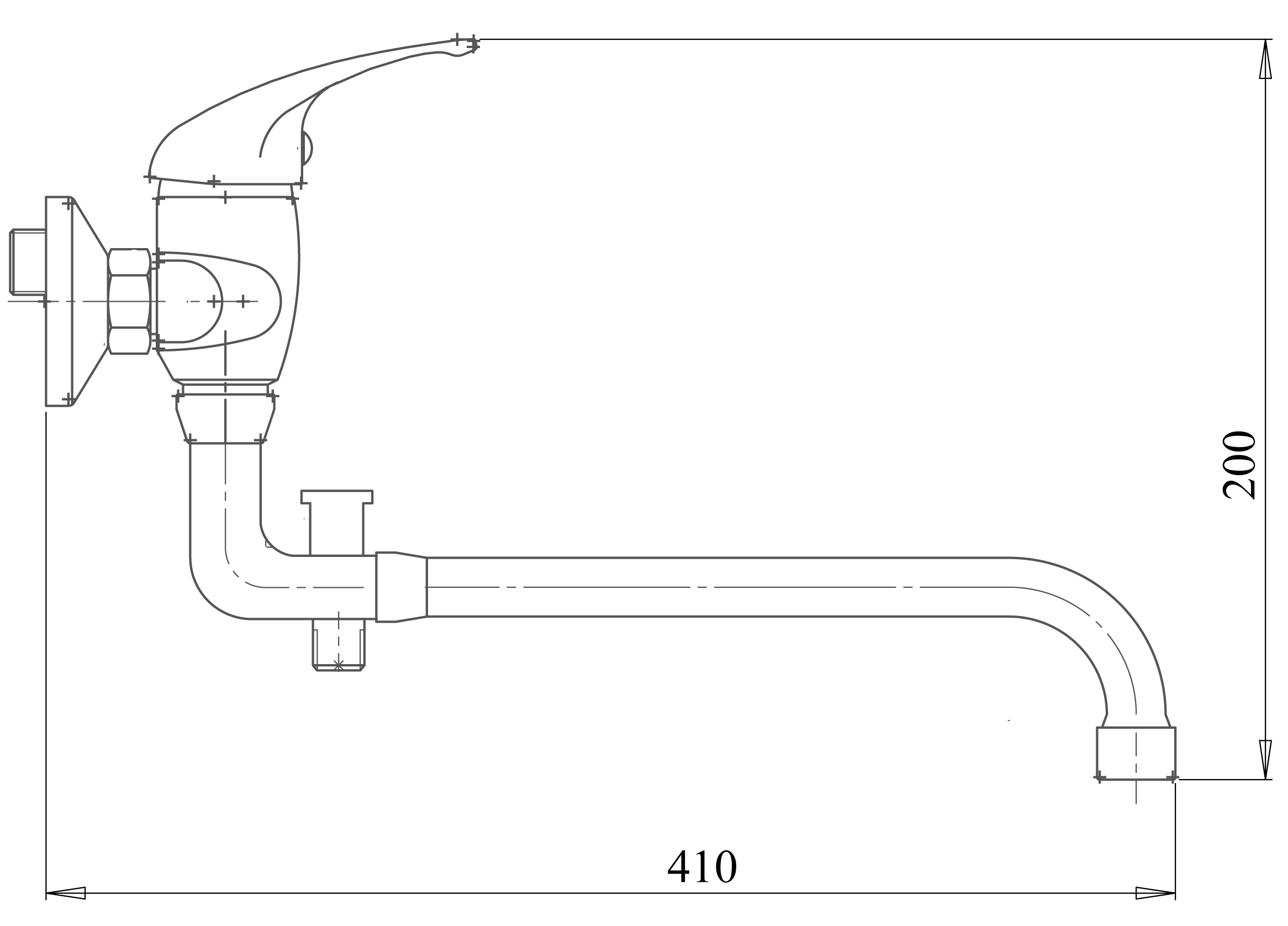 Novaservis Metalia 55 55036/1,0 batéria do bytového jadra 150 mm chróm