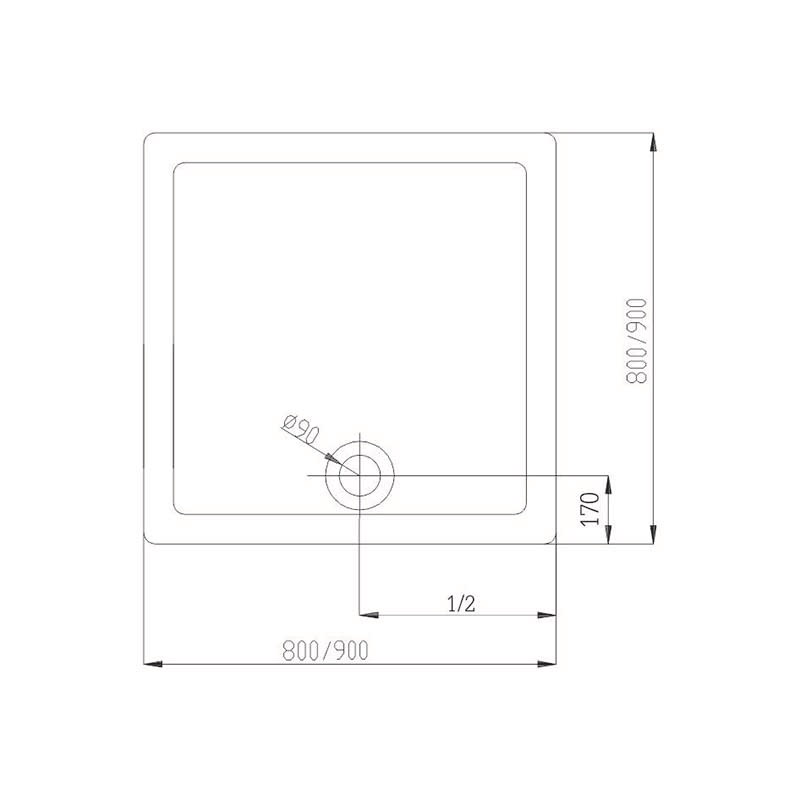 Mereo CV34X sprchová vanička, 90x90x6,5 cm, keramická