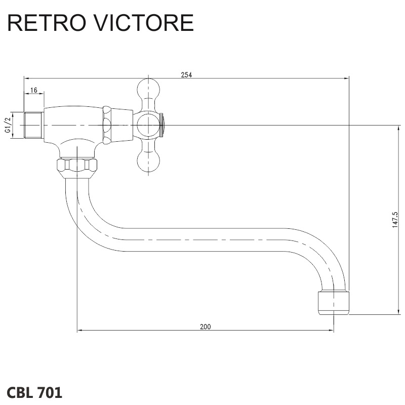 Mereo Retro Viktorie CBL701 umývadlová batéria na studenú vodu
